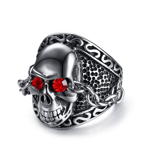 Rhinestone ghost head casting ring - Shifts Little Spot